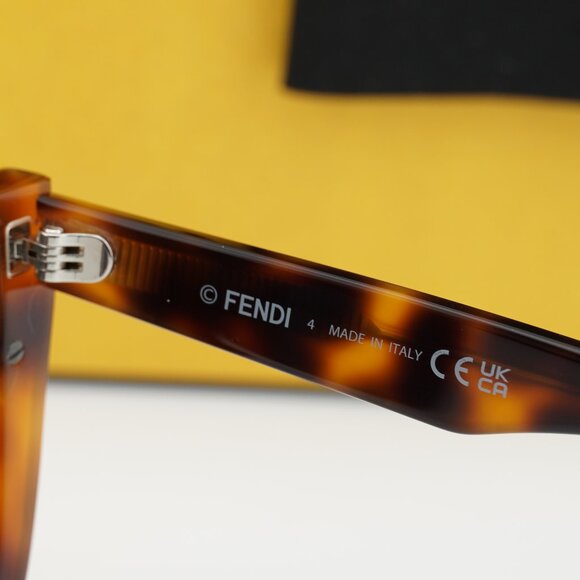 Fendi FE40136I 53A Shield Sunglasses - Havana/Grey main image 13